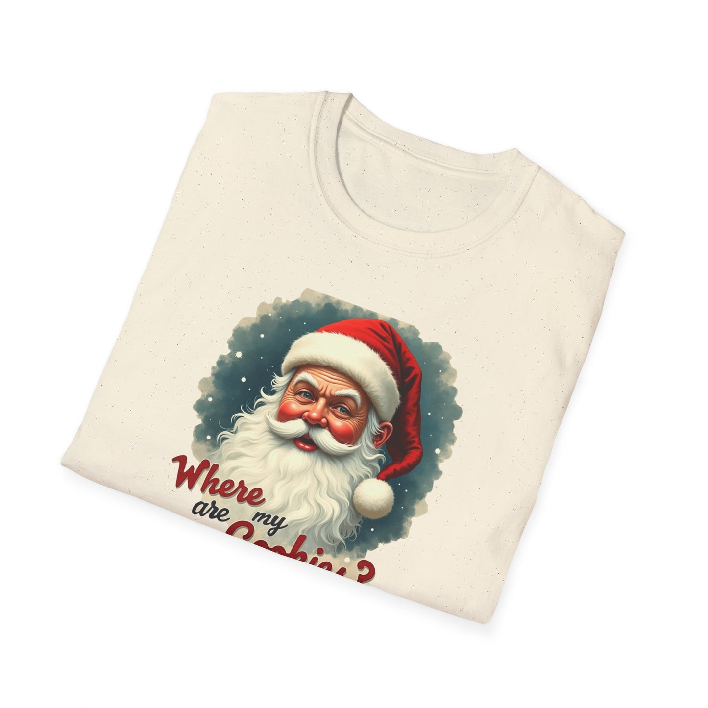 Where Are My Cookies? Vintage Santa T-Shirt — Funny Christmas Holiday Tee