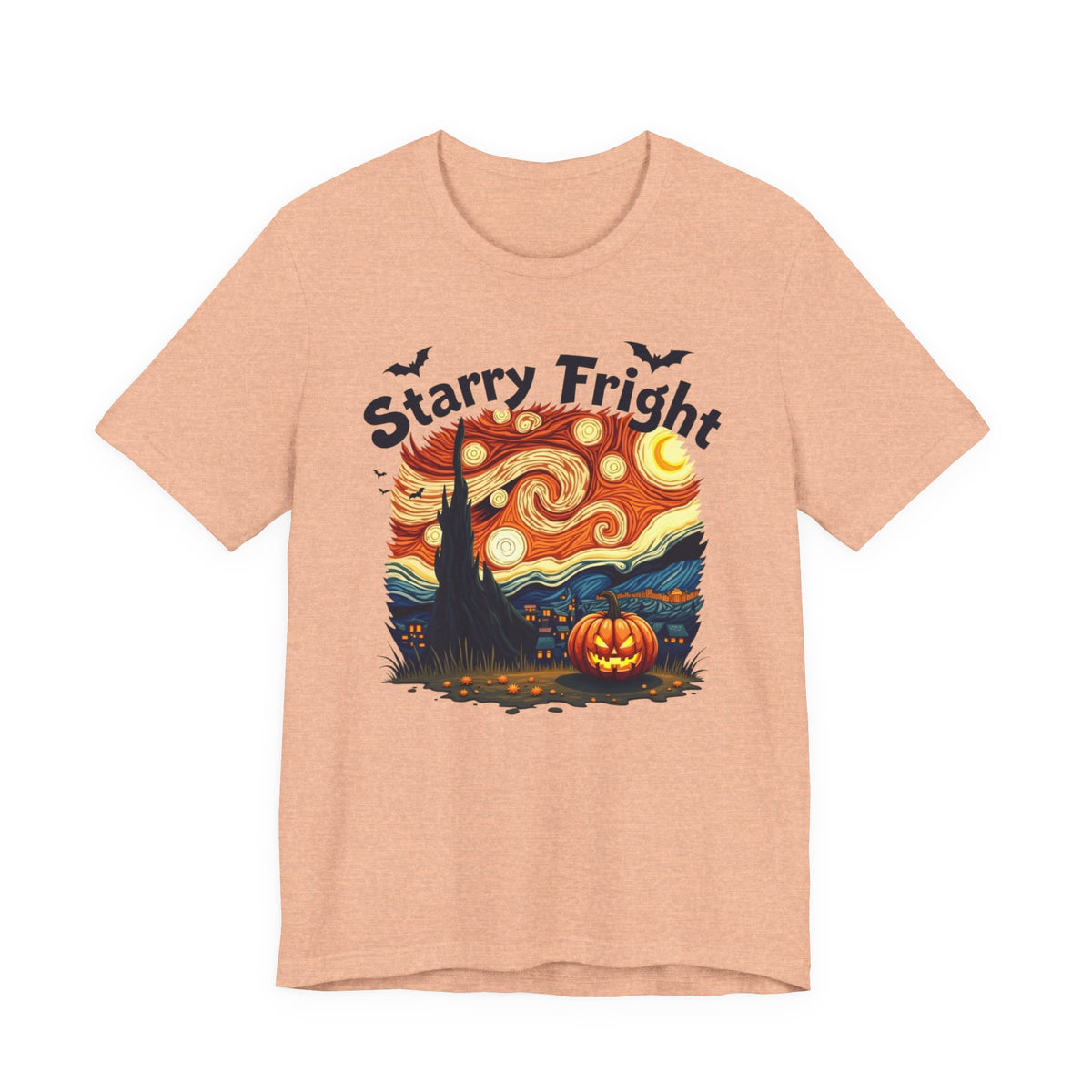 Starry Fright Halloween Tee, Unisex Ghost Graphic Shirt, Spooky Fall Fashion, Halloween Costume Tee, Pumpkin Art T-Shirt, Gift for [...]