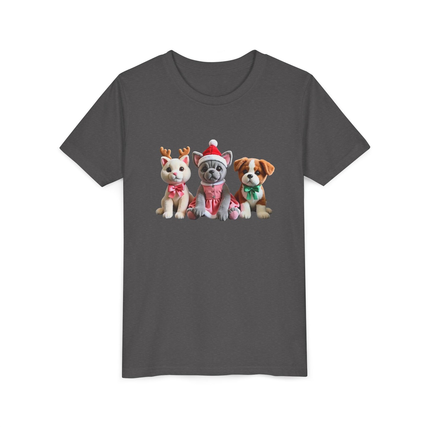 Kids Christmas Puppy Tee — Cute Festive Dogs in Santa Hats