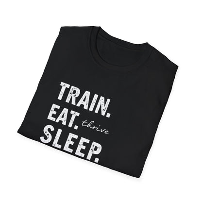 Train Eat Sleep Repeat T-Shirt, Fitness Apparel, Gym Wear, Motivational Shirt, Casual Unisex Tee - Psychonaut Swag