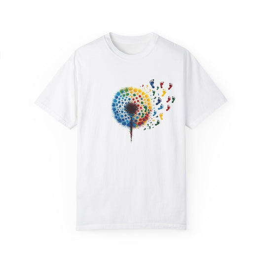 Dandelion baby feet, Unisex Garment-Dyed T-shirt - Psychonaut Swag