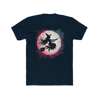 Witch Silhouette Moon T-Shirt — Halloween Broomstick Graphic Tee