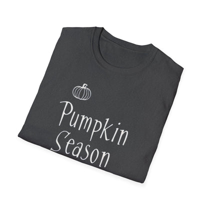 Pumpkin Season, Unisex Softstyle T-Shirt - Casual Wear, Fall Fashion, Halloween, Harvest Celebration, Gift Idea
