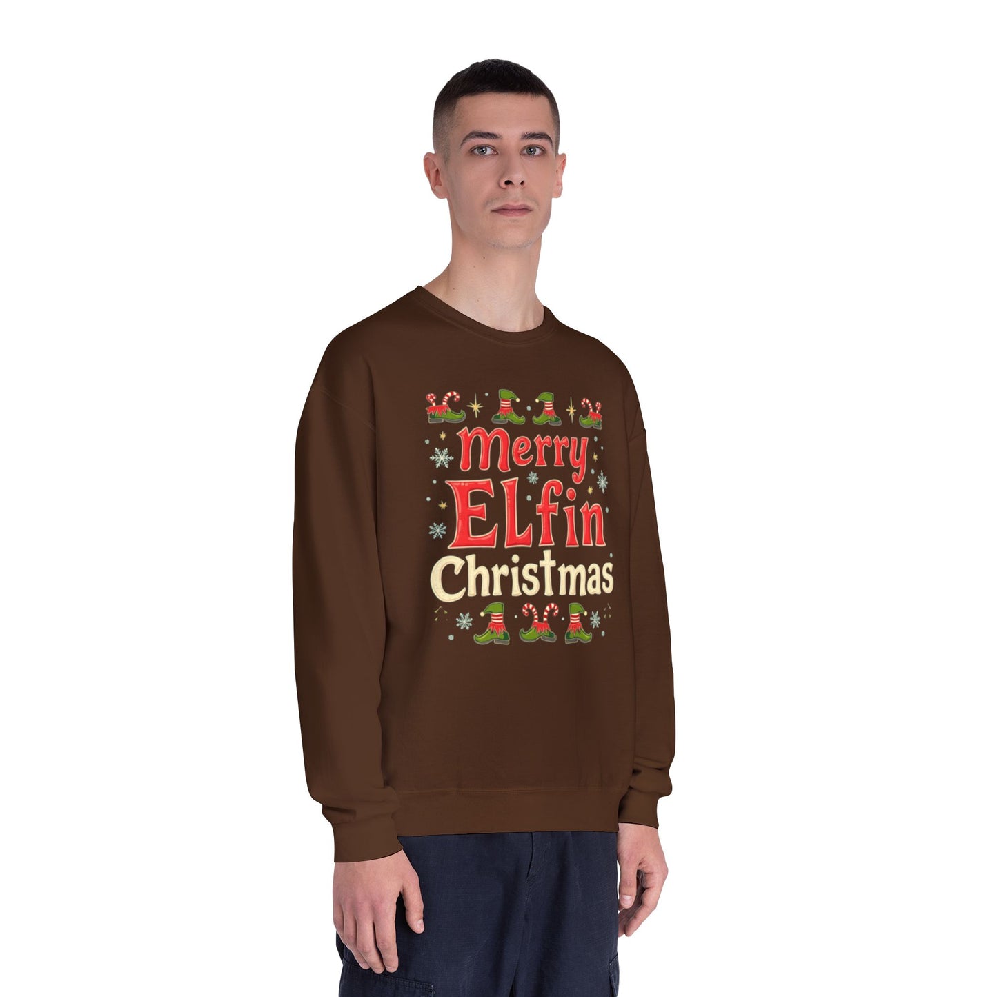 Christmas Elf Unisex Sweatshirt - Merry Elfin Christmas Tee for Elf Fanatics