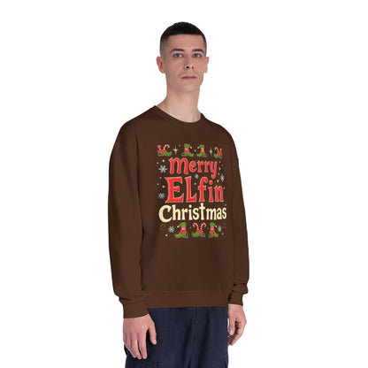 Christmas Elf Unisex Sweatshirt - Merry Elfin Christmas Tee for Elf Fanatics