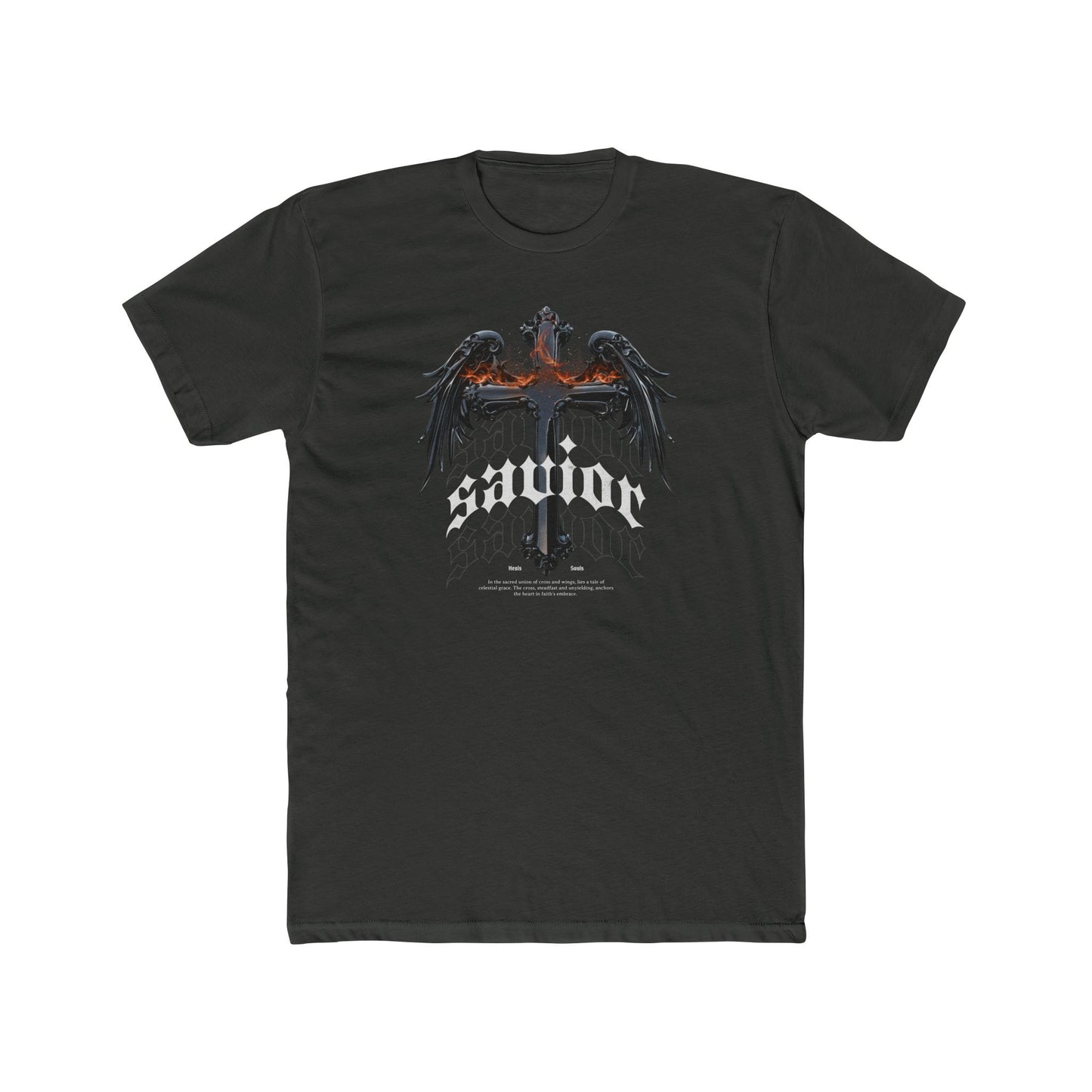 Savior Cross & Wings Graphic Tee - Gothic Christian Streetwear