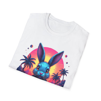 Easter Bunny Neon Sunset, unisex T-Shirt