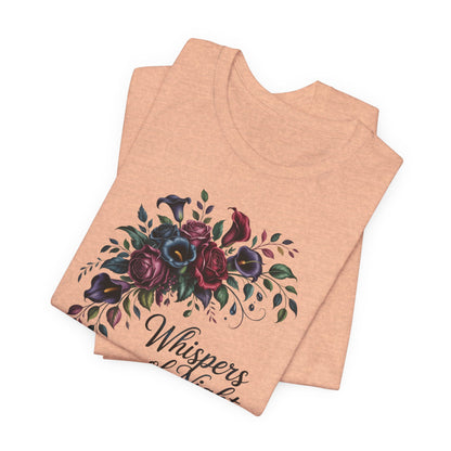 Whispers of Night Floral Tee — Dark Rose Bouquet Graphic T-Shirt