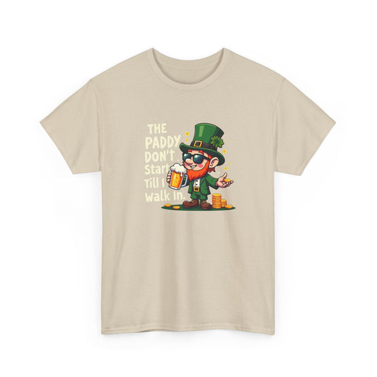 St. Patrick's Day Leprechaun Tee — "The Paddy Don't Start Till I Walk In"