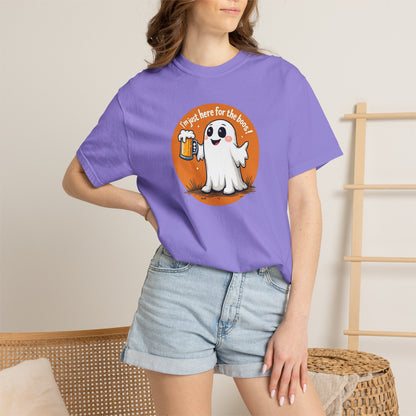 Halloween Ghost Beer T-Shirt — "I’m Just Here for the Boos" Cute Spooky Tee
