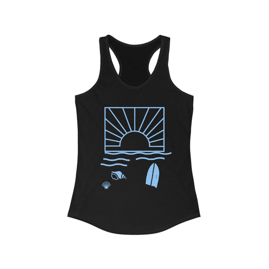 Sunset Beach, Women's Ideal Racerback Tank - Psychonaut Swag
