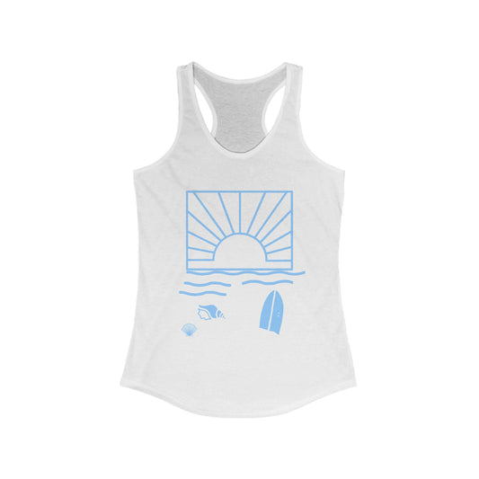 Sunset Beach, Women's Ideal Racerback Tank - Psychonaut Swag
