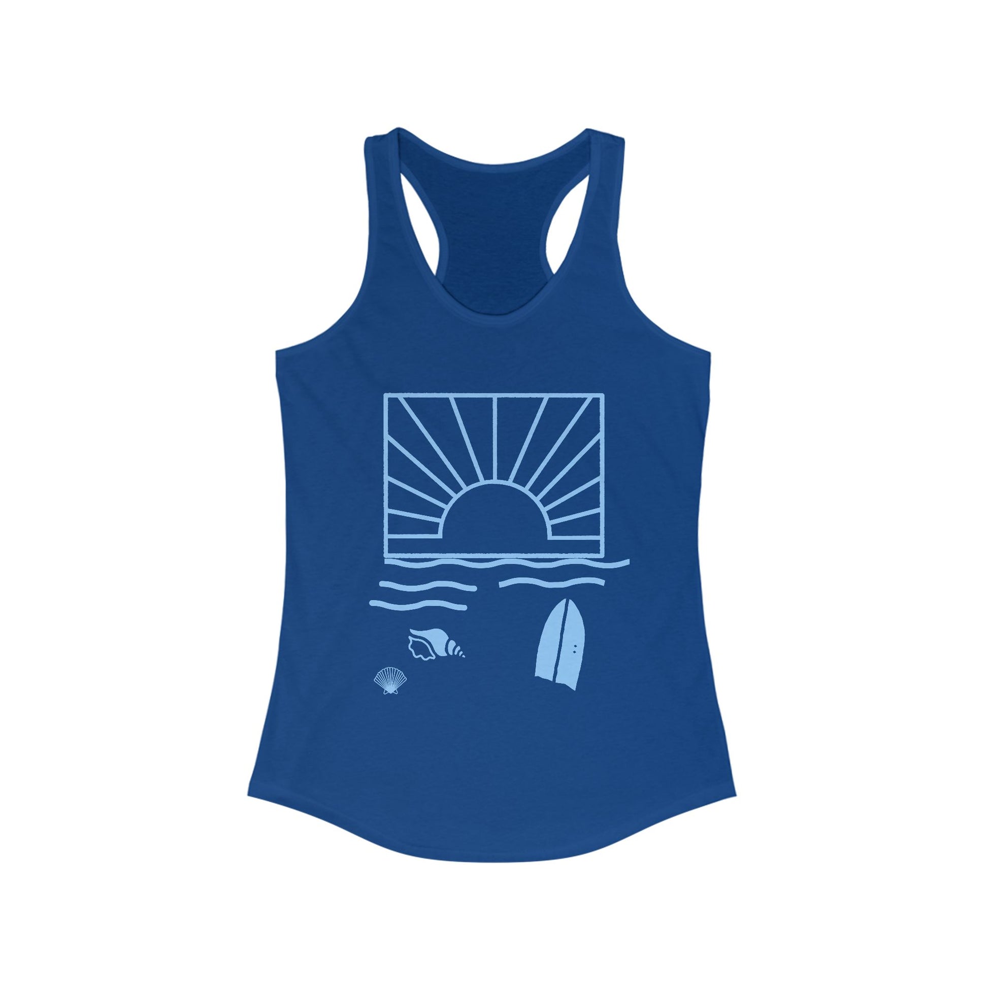 Sunset Beach, Women's Ideal Racerback Tank - Psychonaut Swag