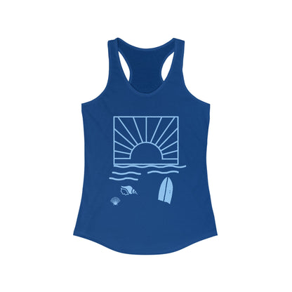 Sunset Beach, Women's Ideal Racerback Tank - Psychonaut Swag