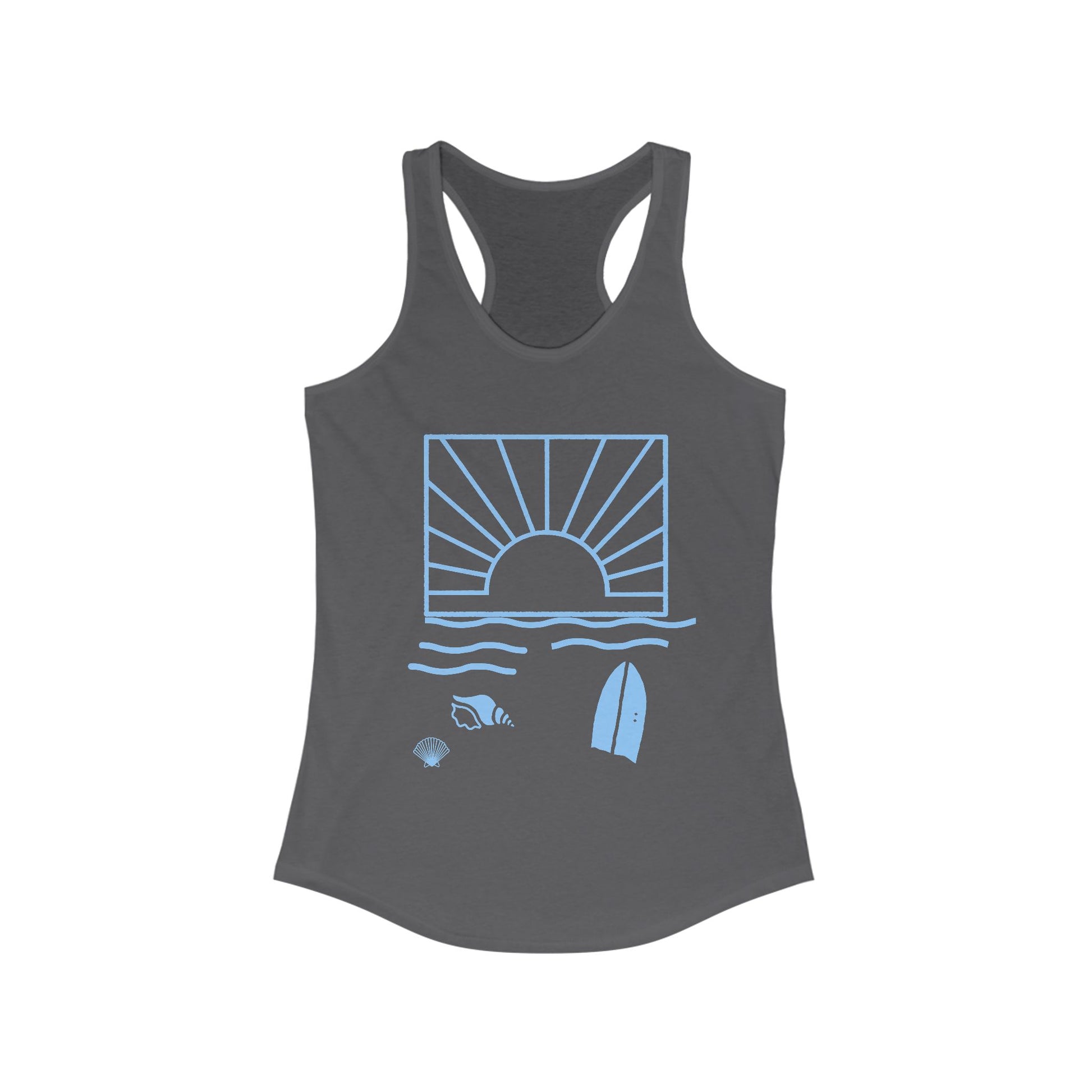 Sunset Beach, Women's Ideal Racerback Tank - Psychonaut Swag
