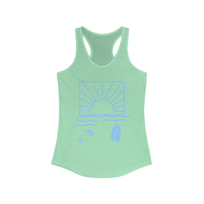 Sunset Beach, Women's Ideal Racerback Tank - Psychonaut Swag