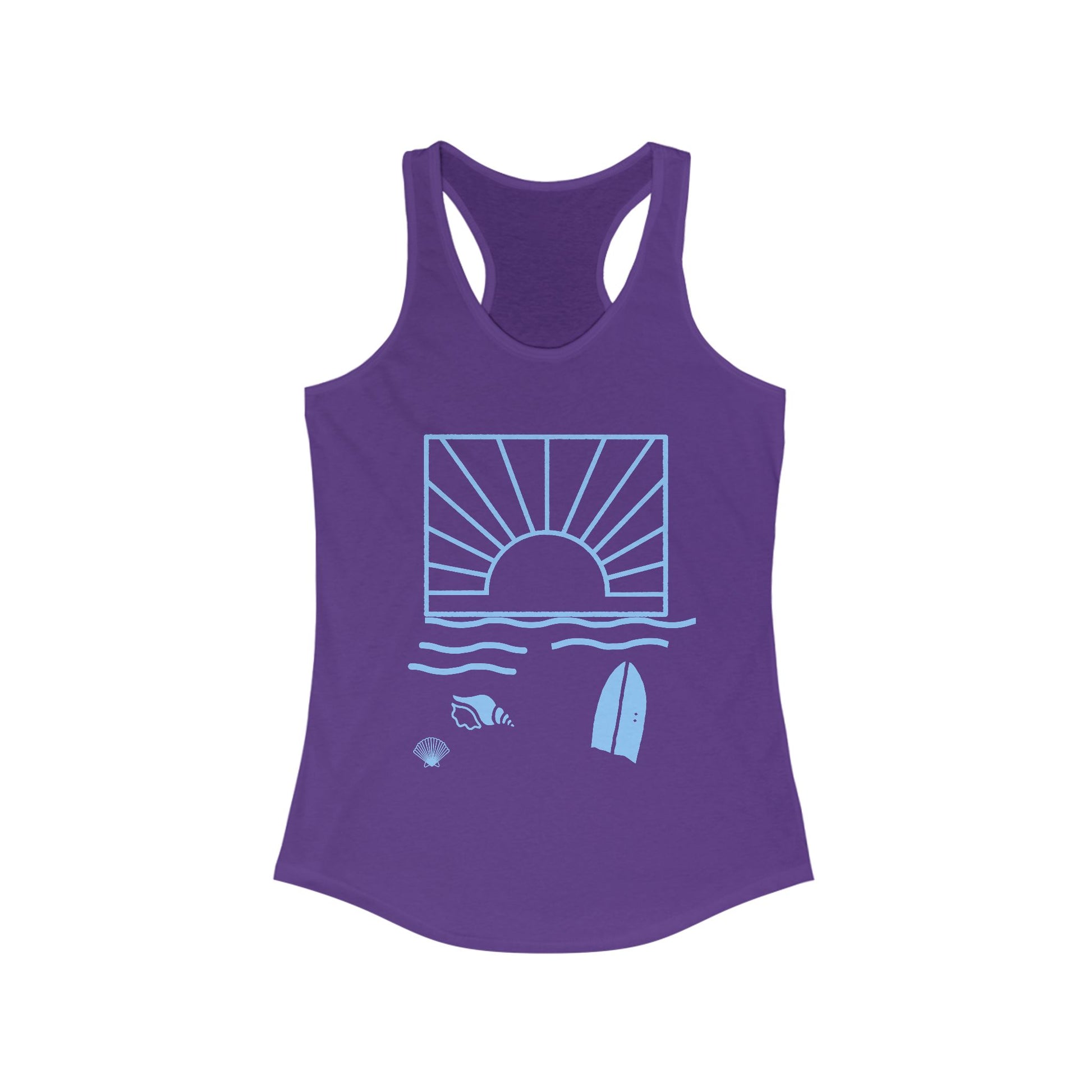 Sunset Beach, Women's Ideal Racerback Tank - Psychonaut Swag