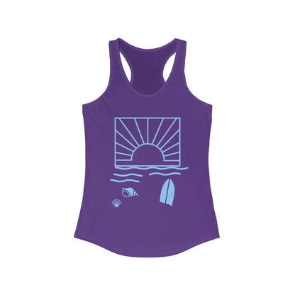 Sunset Beach, Women's Ideal Racerback Tank - Psychonaut Swag