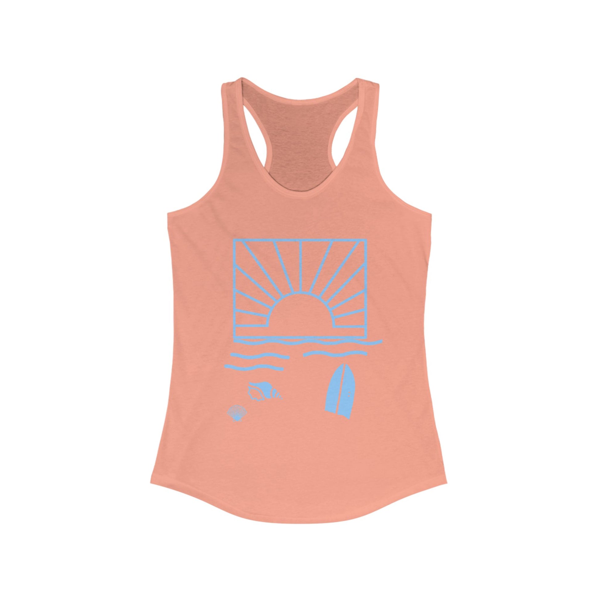 Sunset Beach, Women's Ideal Racerback Tank - Psychonaut Swag