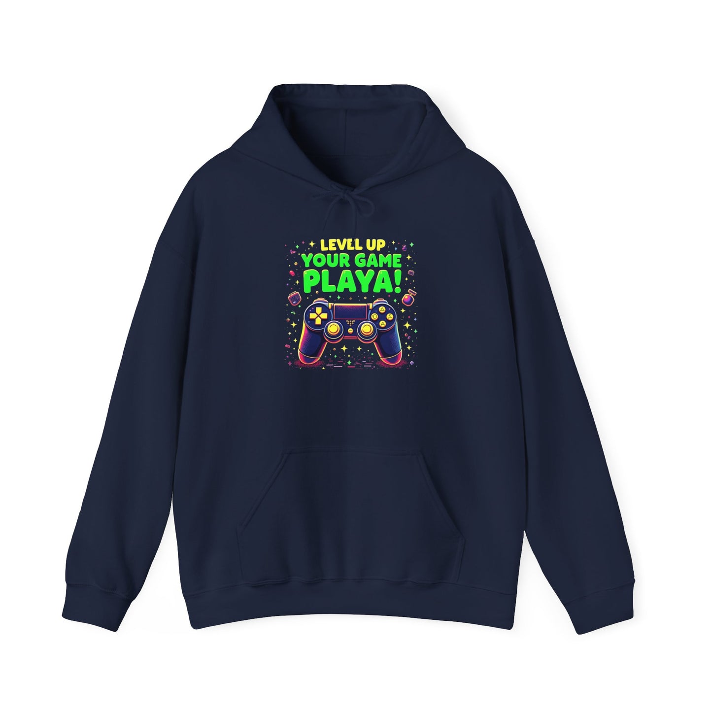 Gamer Hoodie - "Level Up Your Game Playa" Retro Controller Graphic