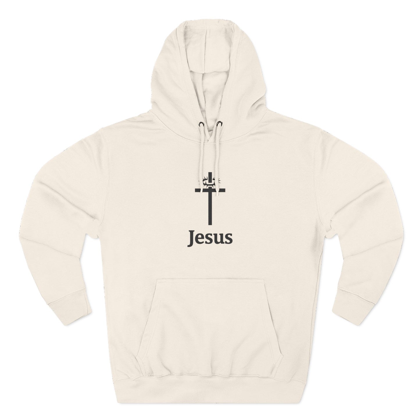 Jesus Cross Minimalist Hoodie — Faith Graphic Fleece Pullover