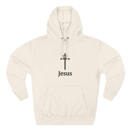 Jesus Cross Minimalist Hoodie — Faith Graphic Fleece Pullover
