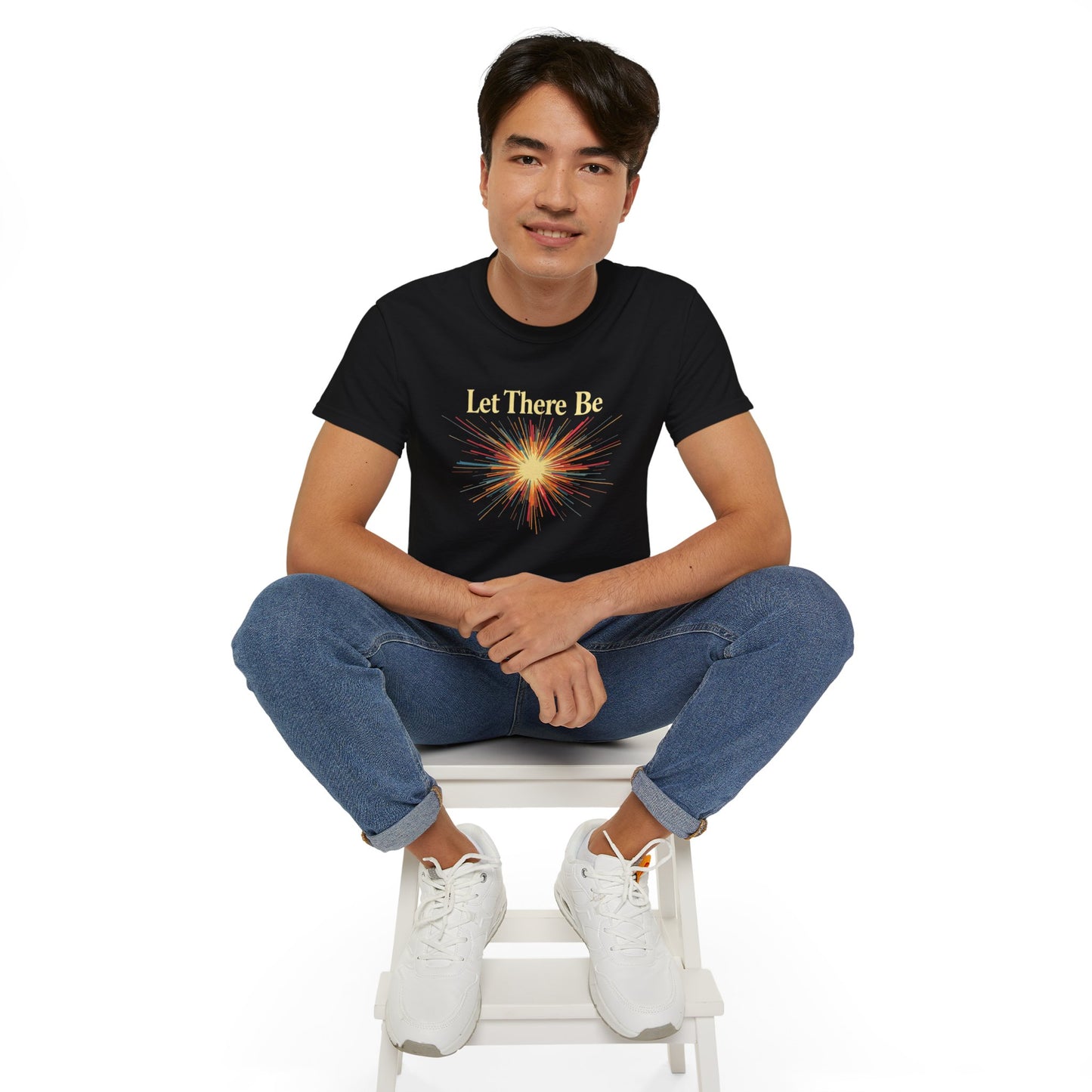 Let There Be Light, Colorful Starburst, Big Bang Tee Inspirational Shirt, Gift for Friends, Party Wear, Everyday Comfort