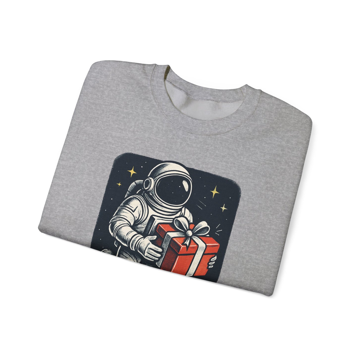 Astronaut holding Gift,  Unisex Heavy Blend™ Crewneck Sweatshirt