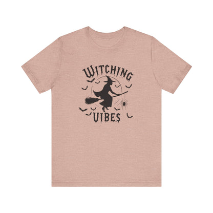 Witching Vibes Graphic Tee, Halloween Apparel, Unisex Costume Top, Casual T-Shirt, Spooky Season Outfit, Witchy Gift