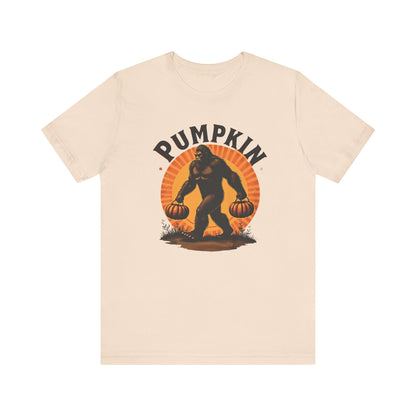 Pumpkin Bigfoot T-Shirt – Unisex Harvest Tee for Fall, Halloween, Autumn Celebrations, Gift for Nature Lovers, Casual Wear