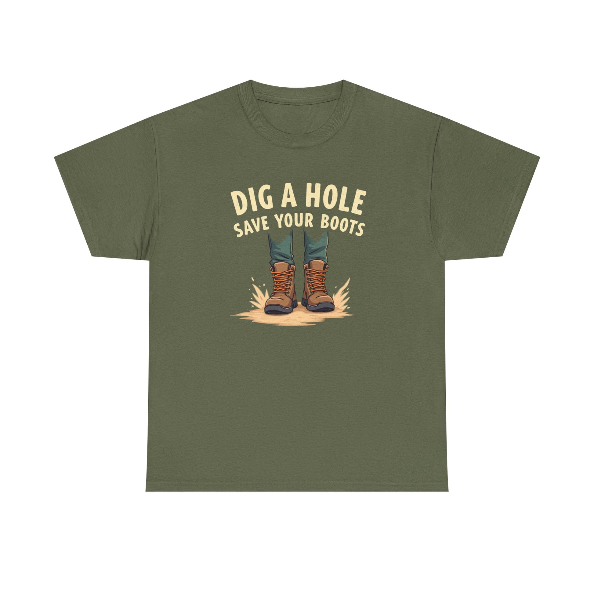 Dig a Hole Save Your Boots, Funny Gardening Tee, Unisex Heavy Cotton Tee, Vintage Style Shirt, Dig A Hole Design, Perfect for Gardeners & Outdoor Lovers - Psychonaut Swag