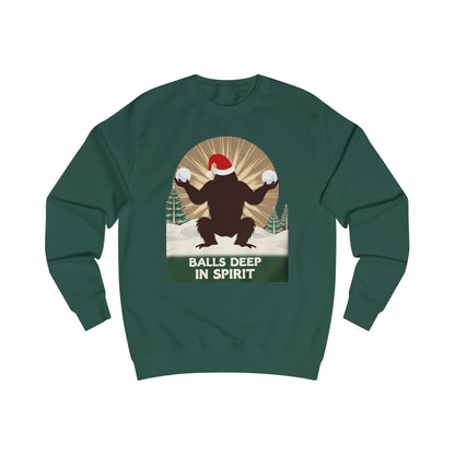 Christmas Sasquatch Sweatshirt – "Balls Deep in Spirit" Holiday Pullover