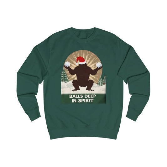 Christmas Sasquatch Sweatshirt – "Balls Deep in Spirit" Holiday Pullover