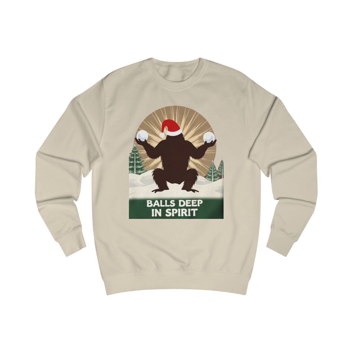 Christmas Sasquatch Sweatshirt – "Balls Deep in Spirit" Holiday Pullover