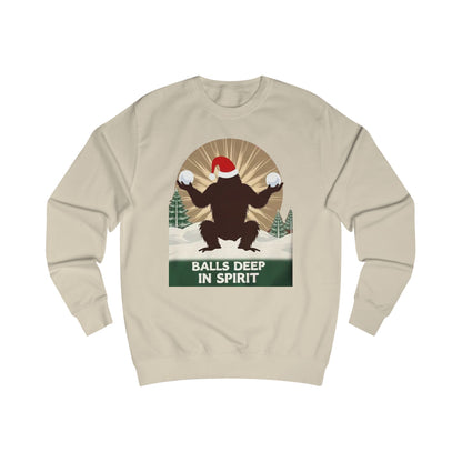 Christmas Sasquatch Sweatshirt – "Balls Deep in Spirit" Holiday Pullover