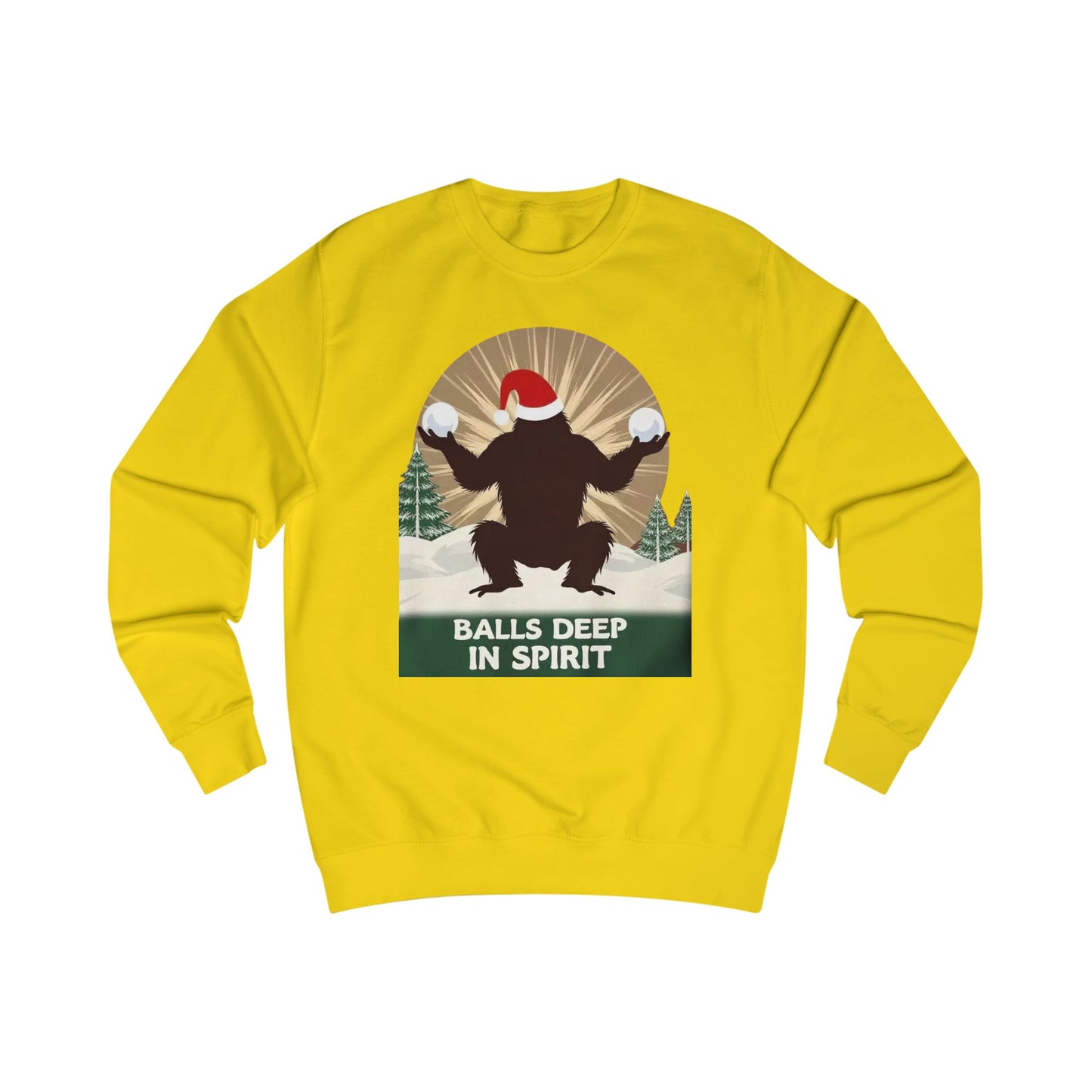 Christmas Sasquatch Sweatshirt – "Balls Deep in Spirit" Holiday Pullover
