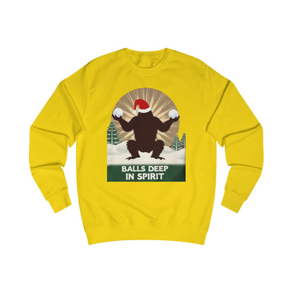 Christmas Sasquatch Sweatshirt – "Balls Deep in Spirit" Holiday Pullover