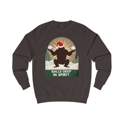 Christmas Sasquatch Sweatshirt – "Balls Deep in Spirit" Holiday Pullover