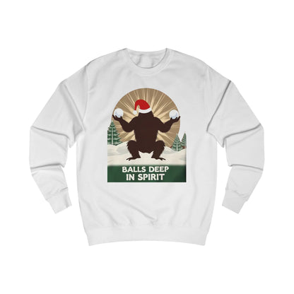 Christmas Sasquatch Sweatshirt – "Balls Deep in Spirit" Holiday Pullover