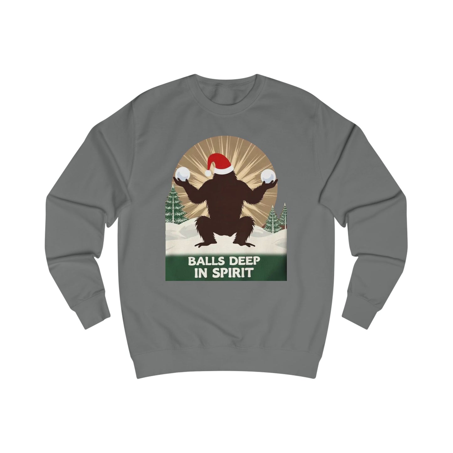 Christmas Sasquatch Sweatshirt – "Balls Deep in Spirit" Holiday Pullover