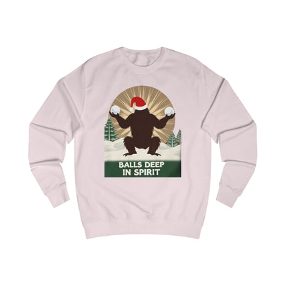 Christmas Sasquatch Sweatshirt – "Balls Deep in Spirit" Holiday Pullover