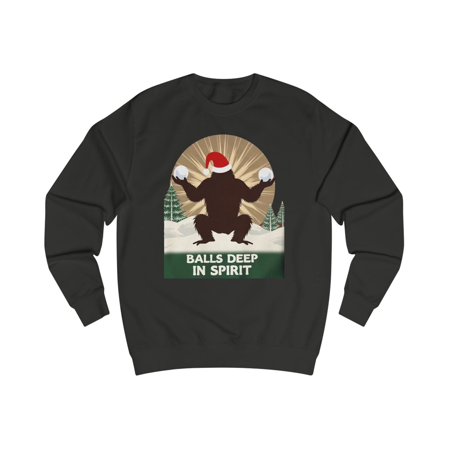 Christmas Sasquatch Sweatshirt – "Balls Deep in Spirit" Holiday Pullover