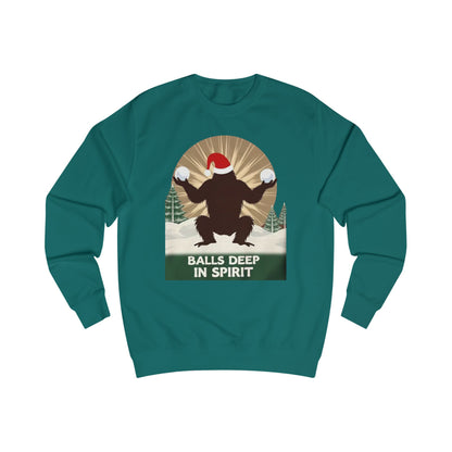Christmas Sasquatch Sweatshirt – "Balls Deep in Spirit" Holiday Pullover