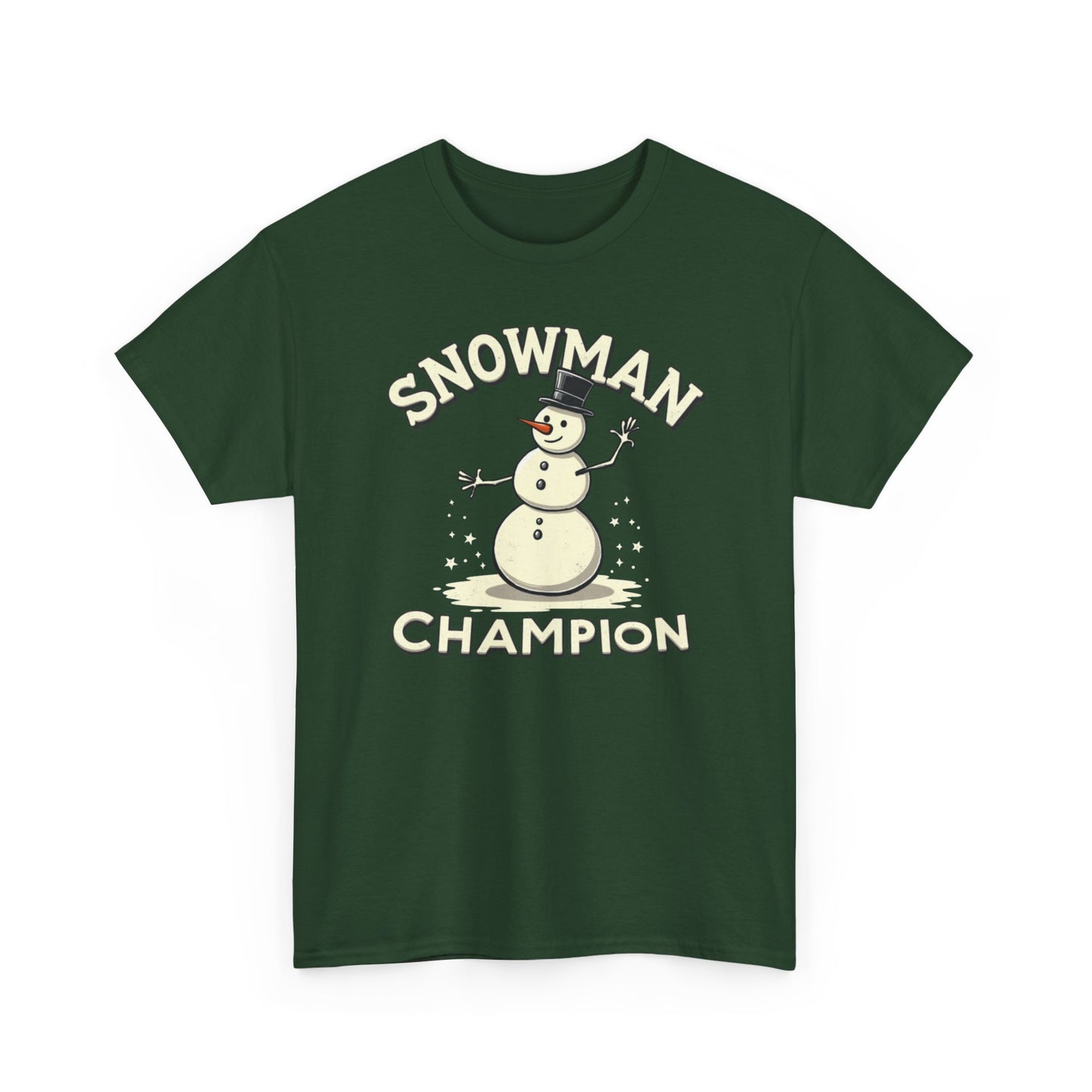 Snowman Champion T-Shirt — Funny Holiday Winter Tee for Snow Lovers