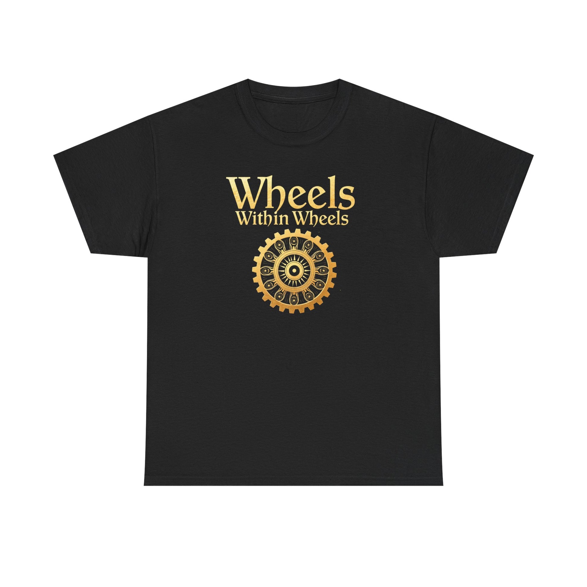 Wheels within wheels, Unisex Heavy Cotton Tee, Casual Wear, Gift for Cyclists, Graphic T-Shirt, Birthday Gift, Summer Style - Psychonaut Swag