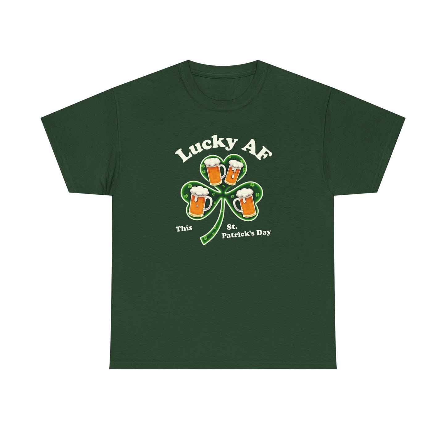 Lucky AF St. Patrick's Day Tee — Shamrock Beer Graphic T-Shirt