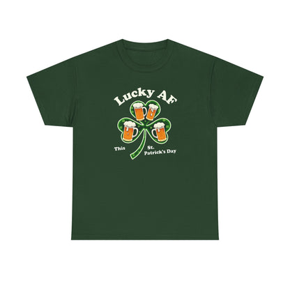 Lucky AF St. Patrick's Day Tee — Shamrock Beer Graphic T-Shirt