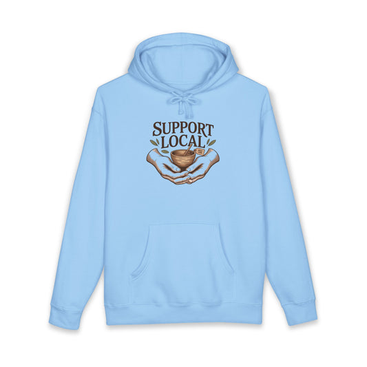 Support Local Hoodie — Vintage Hands & Heart Graphic Hooded Sweatshirt