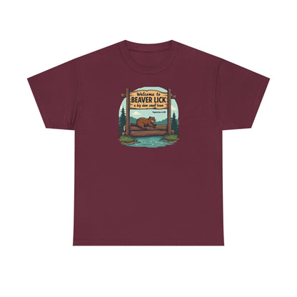 Beaver Lick Welcome Sign T-Shirt — Retro Outdoors Camping Graphic Tee