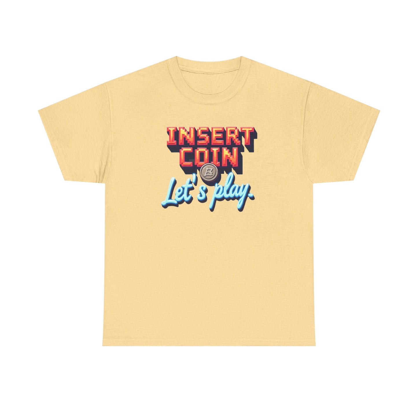 Insert Coin Tee, Let's Play Graphic Shirt, Retro Gamer T-Shirt, Unisex Cotton Tee, Gift for Game Lovers, Casual Wear